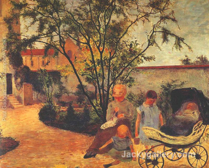 Family of the Artist in the Garden by Paul Gauguin paintings reproduction